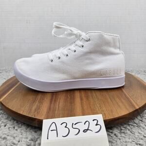 Nobull Womens 7 Canvas Mid Trainer White Canvas Athletic Gym Daily Workout Shoe